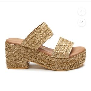 Straw Rafia Jute Platform Slide Sandals